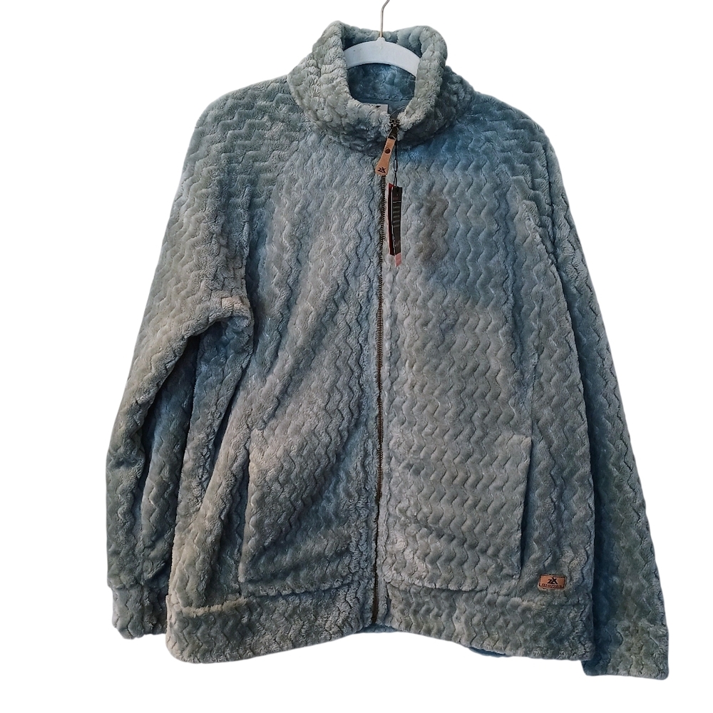 NEW Women's ZeroXposur Steel Blue Cozy Full Zip Jacket Size Large